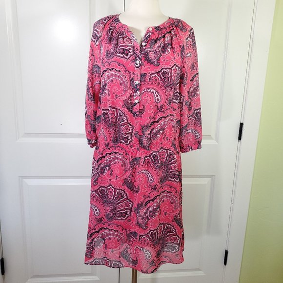 New Ralph Lauren Pink Paisley Dress - Picture 3 of 14